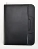 Calculator Included Black A4 Soft Touch Conference Folder Case Professional Zippered Portfolio with Handles
