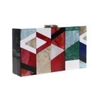 Fashion acrylic box case evening bags shoulder make up ladies clutch