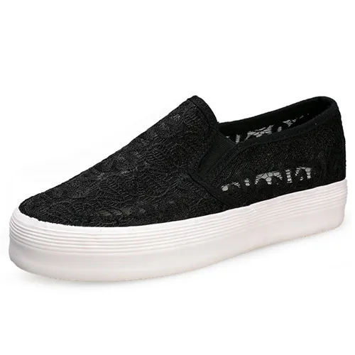 2015 Hot Sale Woman Shoes Casual Lace Women Flat Shoes Fashion Breathable Flats Slip On Sapato Feminino Spring Black Size 35-39