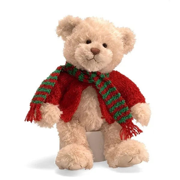 brown teddy bear with scarf
