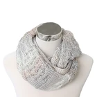 100%acrylic promotion Fashion trend windproof collar custom Winter Warm Soft Scarf Knitted Thickness Scarves