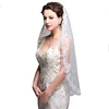 Hot Sale Lace Appliques Wedding Veil One Size with Comb Bridal Veil Ivory