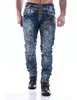 Royal wolf denim jeans manufacturer Italian style dirty wash patch rock denim jeans gothic jeans with chain