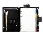 Fancy Custom Genuine Leather Loose Leaf Binder Organizer Notebook Journal