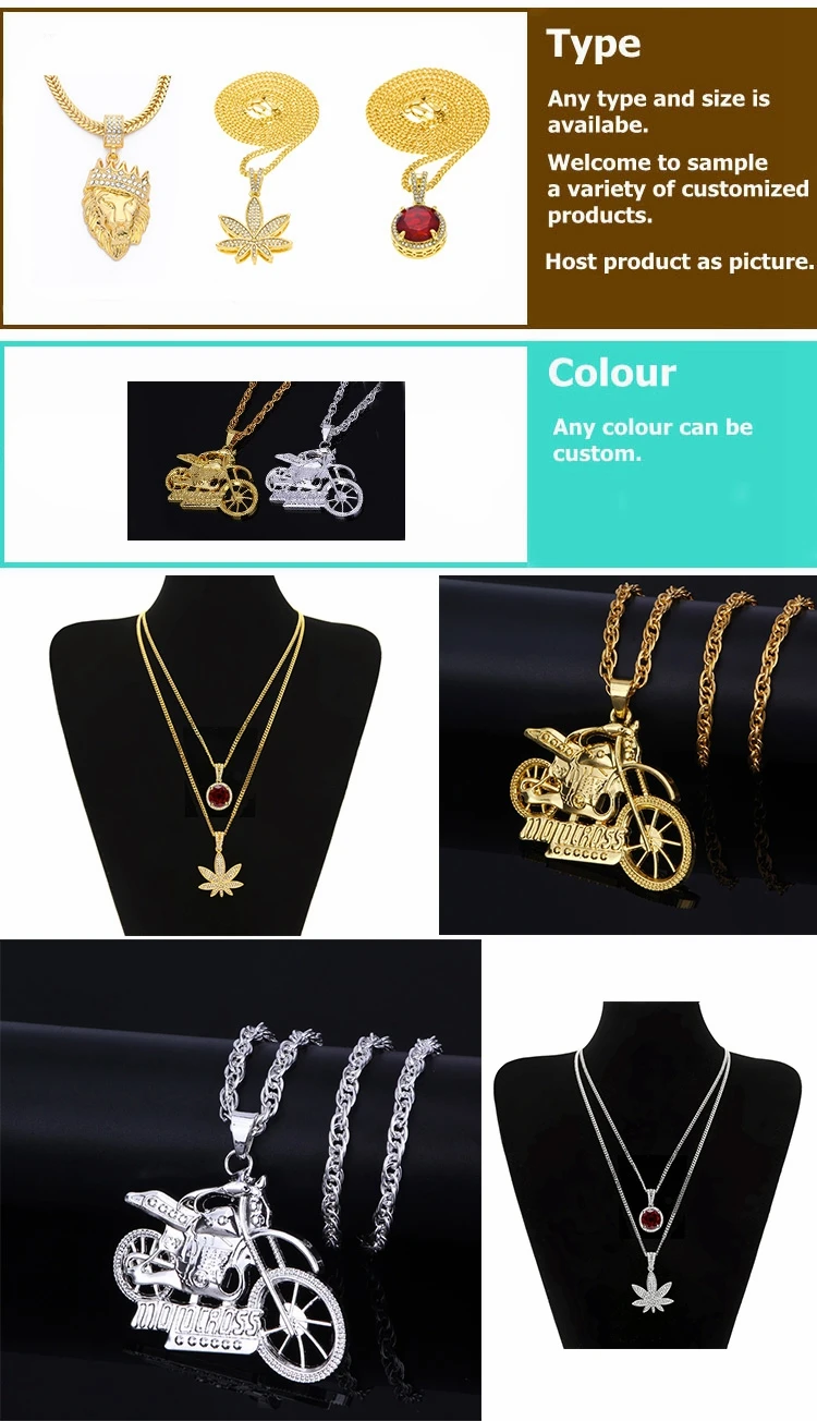 Wholesale Men Iced Out Alloy Gold Necklace, Death Row Records Ruby Jewelry Gold Pendant Hip Hop Necklace