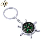 Hot products custom zinc alloy metal silver compass keychains
