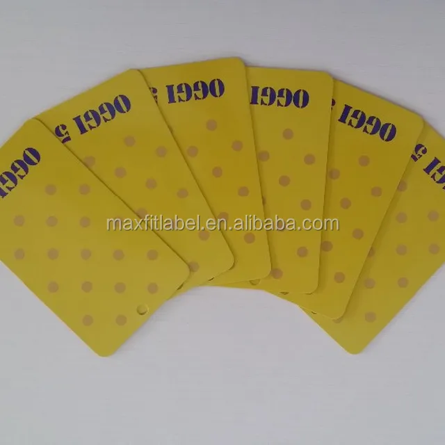 yellow background with spot point paper hang tag tag for garment