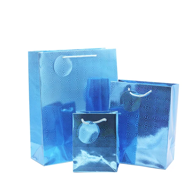 colorful laser gift paper bag with handles
