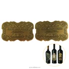 custom perfume label sticker metal embossed label for glass bottle