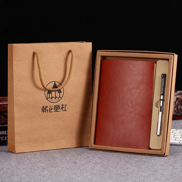 a4 a5 b5 custom pu leather notebook stationery gift set business