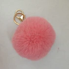 cheap fur accessory faux fake fur pom poms rabbit fur ball keychain