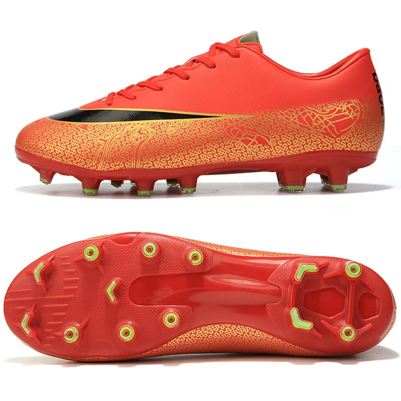 Topsion Hot-Selling Unisex Pu Upper Men Sport Football Trainer Soccer Shoes