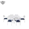 7 piece dining/dinner set aluminum rattan/garden patio furniture six chair rectangle dining table