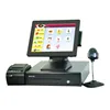 15'' Flat Capacitive Pos System Touch Screen Pos all in one With Receipt Printer With 410mm Cash Register barcode scanner