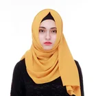 Muslim woman fashion chiffon material solid color long scarf hijab