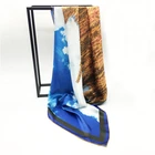 New Color Custom Digital Printed Two Tone Men Silk Scarf
