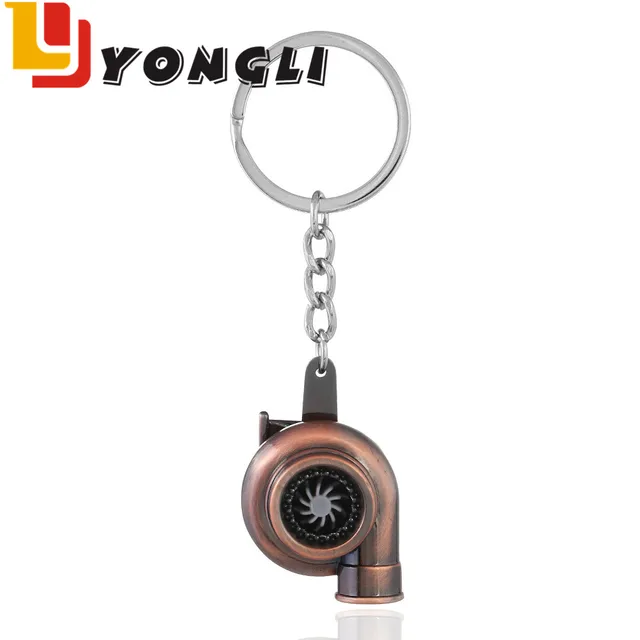 promotional custom shaped metal turbo car keychain holder oem