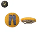 Fabric Covering Hand Embroidery Badges Cloth Button Badge