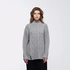 2018 Fall Winter Cable Knit Oversized Turtleneck Sweater