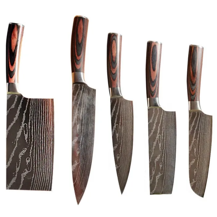 Многофункциональный Острый кухонный нож 8 дюймов нож шеф-повара Дамасская сталь кухонный нож