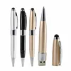 Hot High End Touch Screen Ballpoint Pen 1Gb 128Gb Metal Usb Flash Drive Otg 3 In 1 Custom Engraving Logo 2Gb 16Gb 32Gb Pendrive