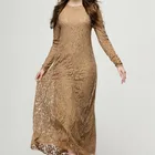 Fashion Women Muslim Lace Dress Party for Women