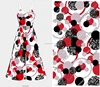 Popular circle dot custom design cotton satin digital printing for party dress and pants
