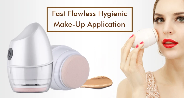 Sonic Vibrating Electric Powder Puff ABS Plastic For Flawless Makeup