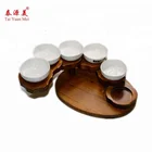2018 New Design Hot sale Popular Serving six tiered Wooden plates for restaurants