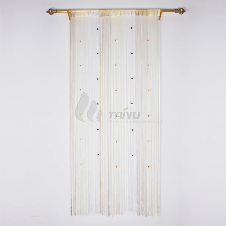 Beaded gold metal living room string curtain fabric
