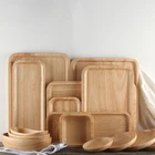 Steak Bread Sushi Plate Wooden Plate With Handle Wooden Square Plate