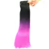 20inch 100grams ombre black purple red color Heat resisting synthetic hair weaving