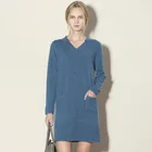 Women's autumn winter knitted o-neck long dress