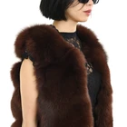 Fashion Fur Vest Real Fox Fur Lamb Fur Vest Women