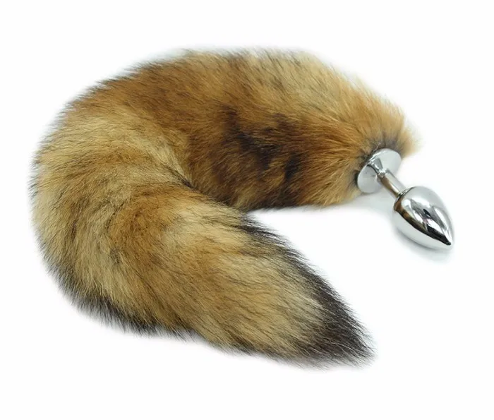 Furry Tail Butt Plug Stainless Steel Fox Tail Anal Plug Fo