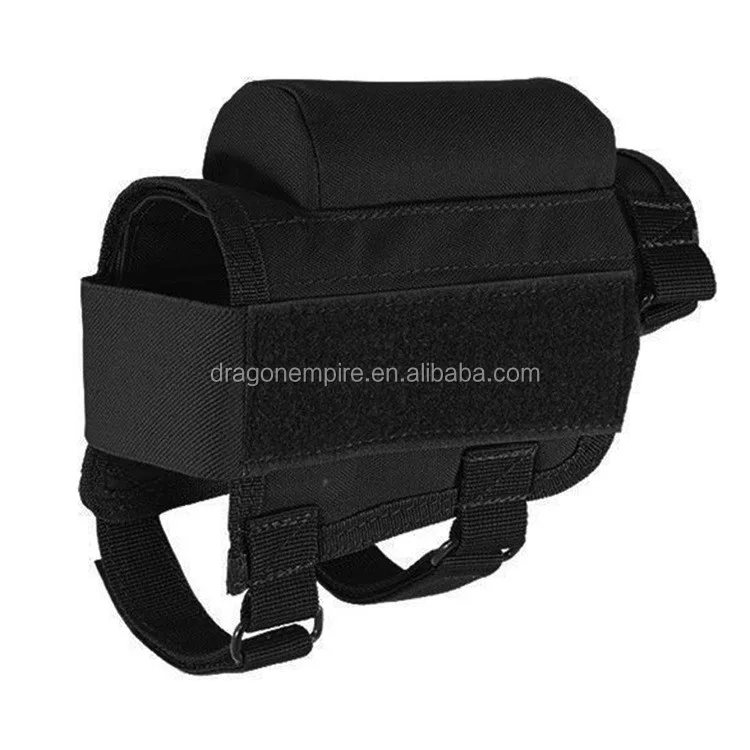 adjustable tactical buttstock shell holder cheek rest pouch