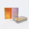Popular holographic croco PU leather notebook soft journal diary A5 size laser metallic book with elastic band close