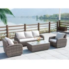 High end KD China outdoor garden patio furniture aluminum frame rattan wicker natural All Weather dinning sofas set