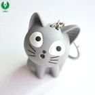 Advertising Cat Shape Toy Gifts Flashing LED Sound Keychain
