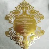 Dramatically Decorative Luxury Gold Custom Laser Cut Wedding Menu Cards