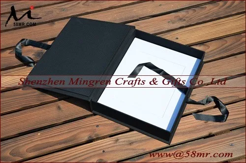 Ribbon Fabric Linen Photo Album Storage Gift Box
