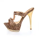 Wholesale Big Size Peep Toe Mules High Heels Women Shoes