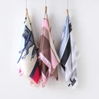 Satin Silk Shawl Print Long Horse Pattern Ladies Silk Feeling Animal Print Scarf Plain Satin Shawl