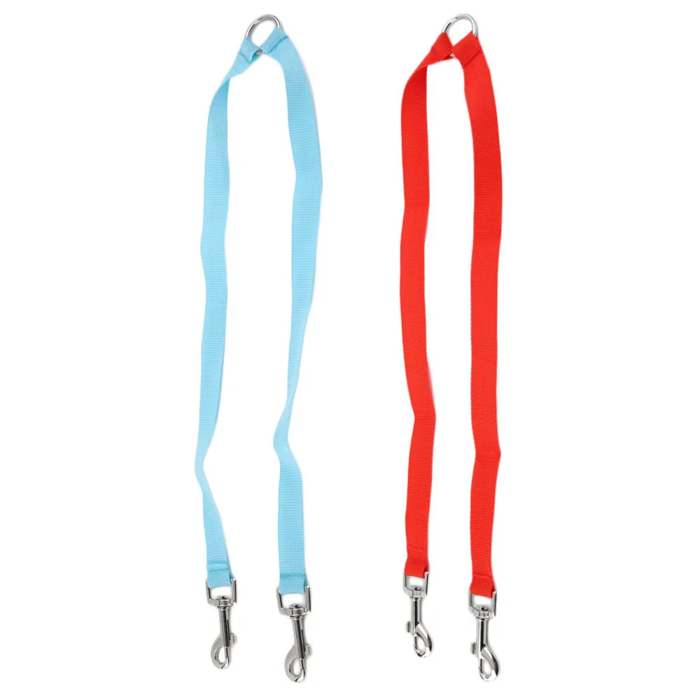 2.5*50 CM Double head Multiple Dual Coupler 2 Way Nylon Dog Pig Pet Walking Leash Lead Collar durable Nylon Dog Lead 2 Colors