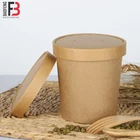 Eco Friendly disposable paper soup cup with lid biodegradable hot paper bouillon cup