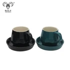 New Diamond shape Products Custom Tea Sets Coffee Cup Saucer coffee set Ceramic