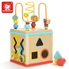 Top Bright new design wooden activity cube toy children's maze cube wooden letter bead