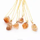 Crystal Druzy Pendant Quartz Gold Necklace Natural Stone Necklace