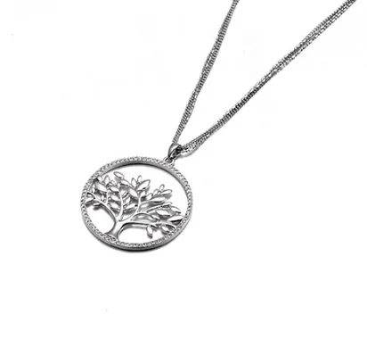 Fashion Direct Sales 925 Silver Family Tree Pendant Necklace 925 Silver for Christmas Gift and Birthday Gift