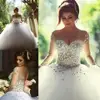 Long Sleeve Wedding Dresses with Rhinestones Crystals Major Beading Ball Gown Elegant Arabic Dubai Bridal Gowns Said